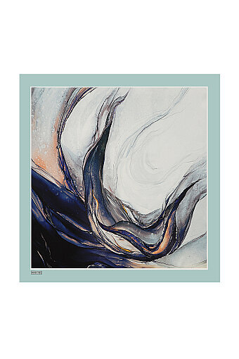 Mint Granite Pattern Sura Silk Scarf 