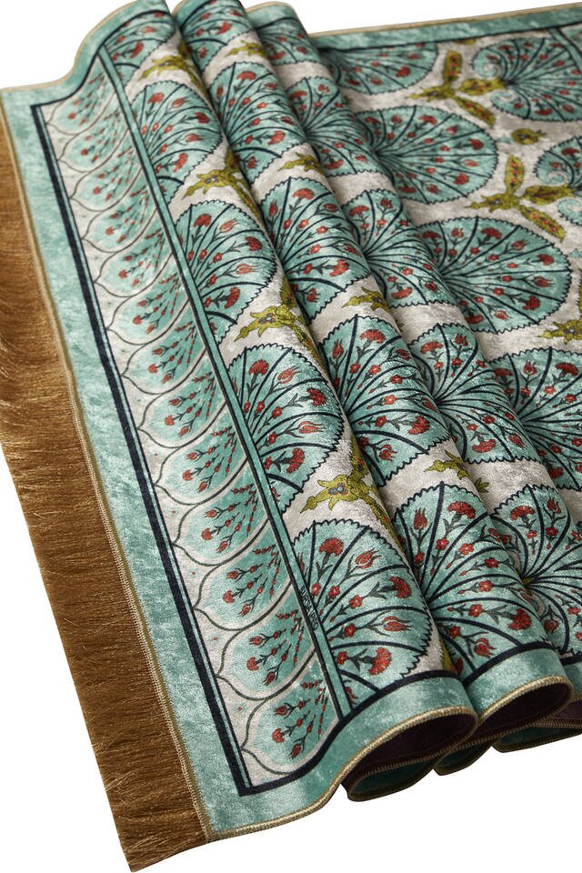 Mint Kadife Halı Seccade - 3