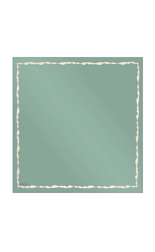 Mint Kenarı Sulu Dalga İpek Eşarp - 2