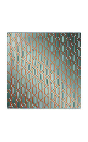 Mint Knitted Pattern Sura Silk Square Scarf 