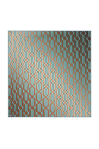Mint Knitted Pattern Sura Silk Square Scarf 