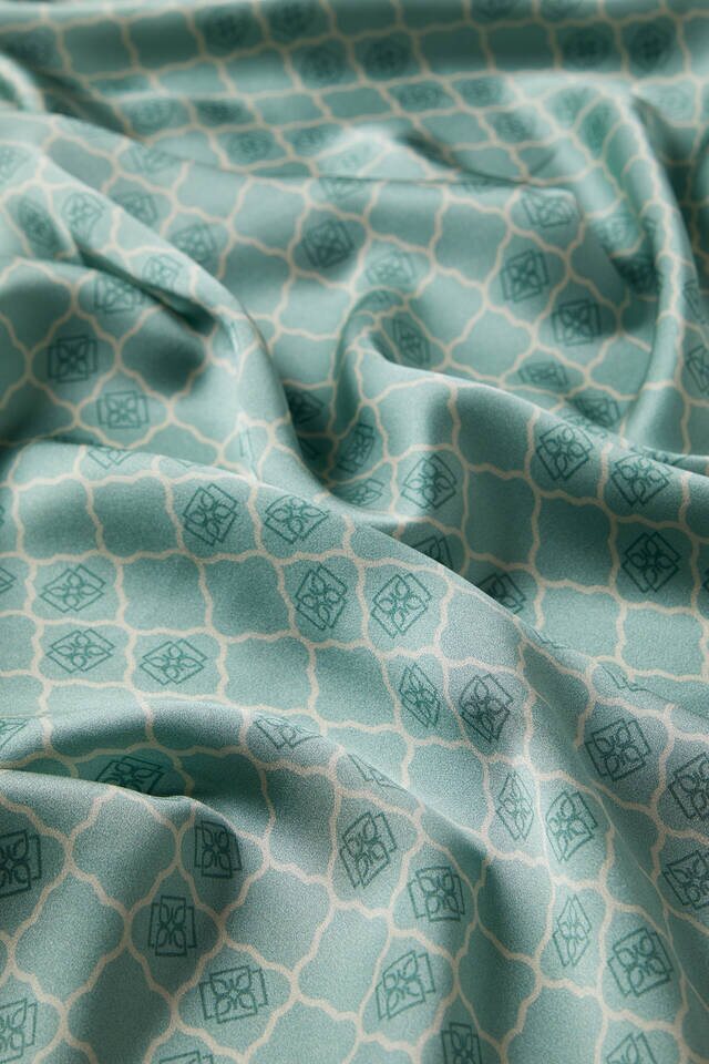 Mint Monogram İpek Eşarp - 3