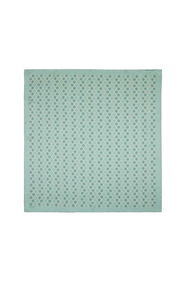Mint Monogram Silk Square Scarf 