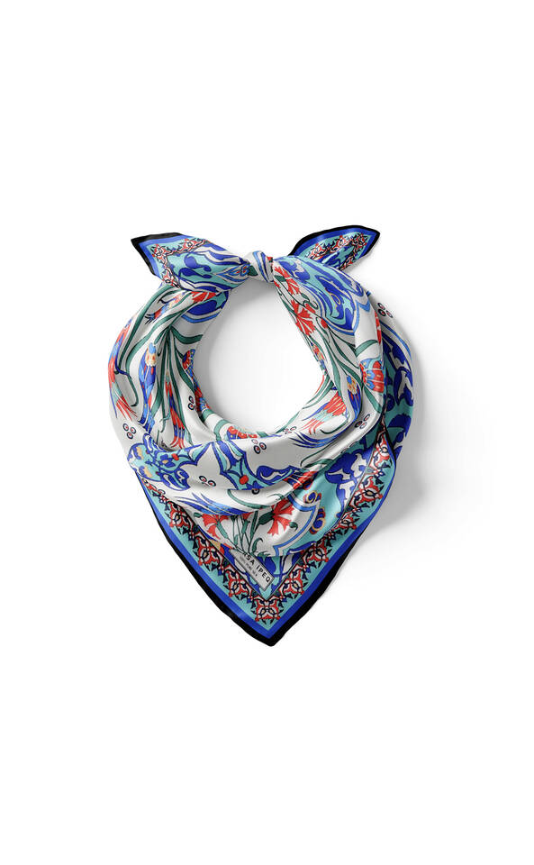 Mint Saks Carnation Tulip Pattern Silk Pocket Square - 2