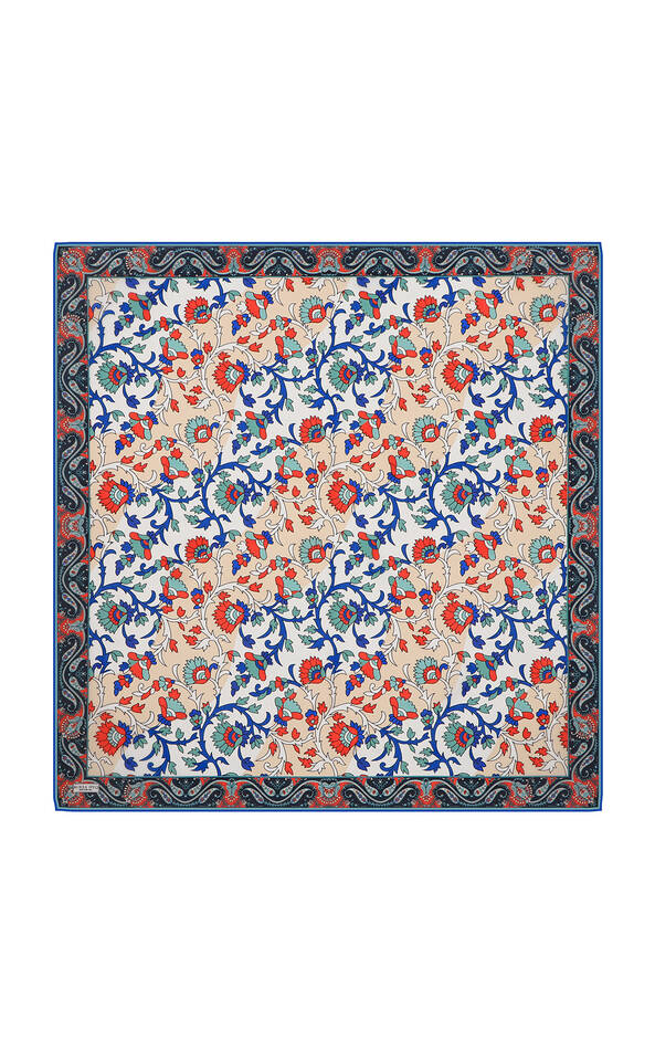 Mint Shawl Pattern Voile Silk Square Scarf - 2