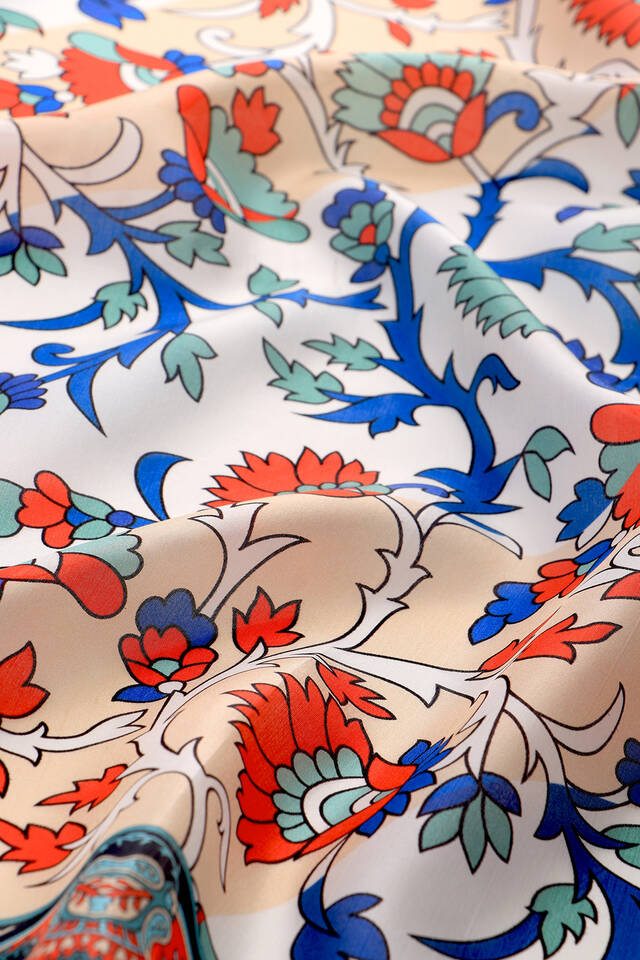 Mint Shawl Pattern Voile Silk Square Scarf - 3