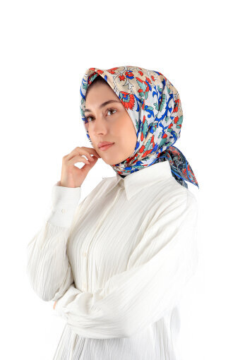 Mint Shawl Pattern Voile Silk Square Scarf 