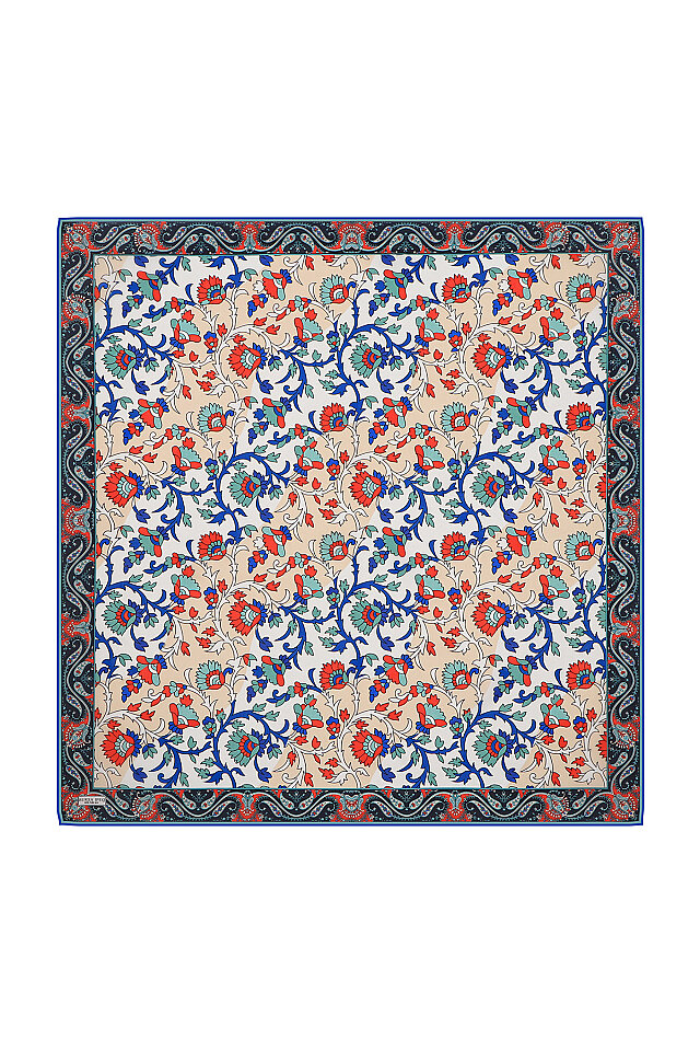 Mint Shawl Pattern Voile Silk Square Scarf 