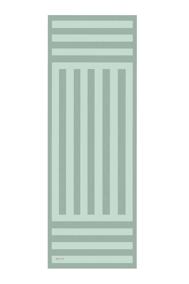 Mint Stripe Pattern Twill Silk Scarf - 4