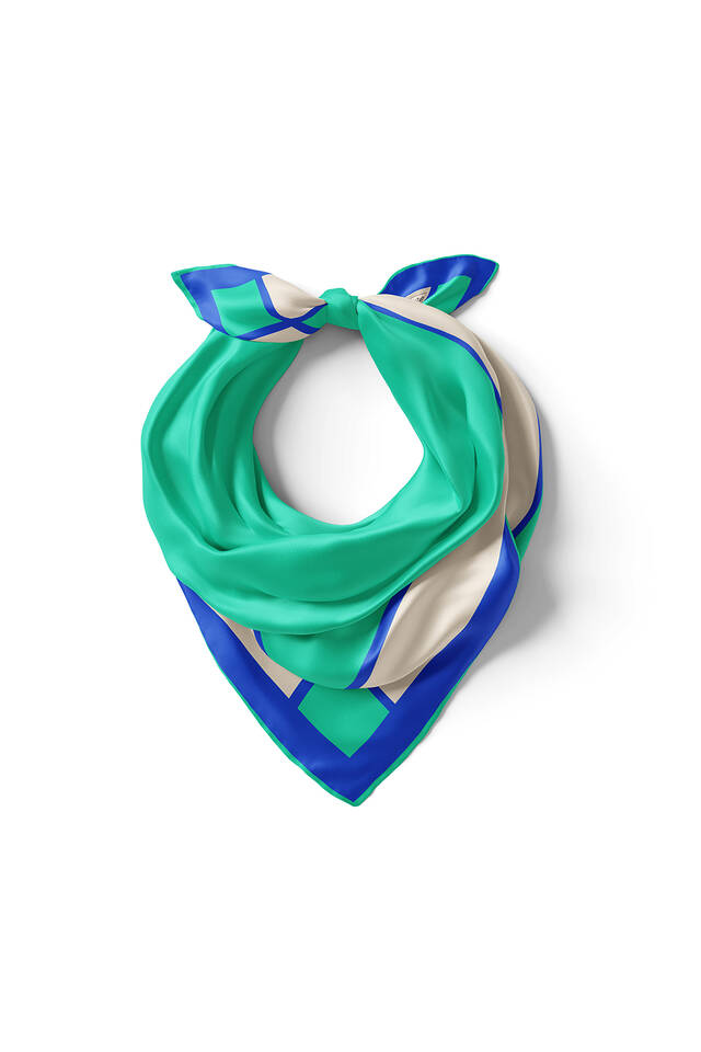 Mint Wide Border Plain Silk Pocket Square - 2