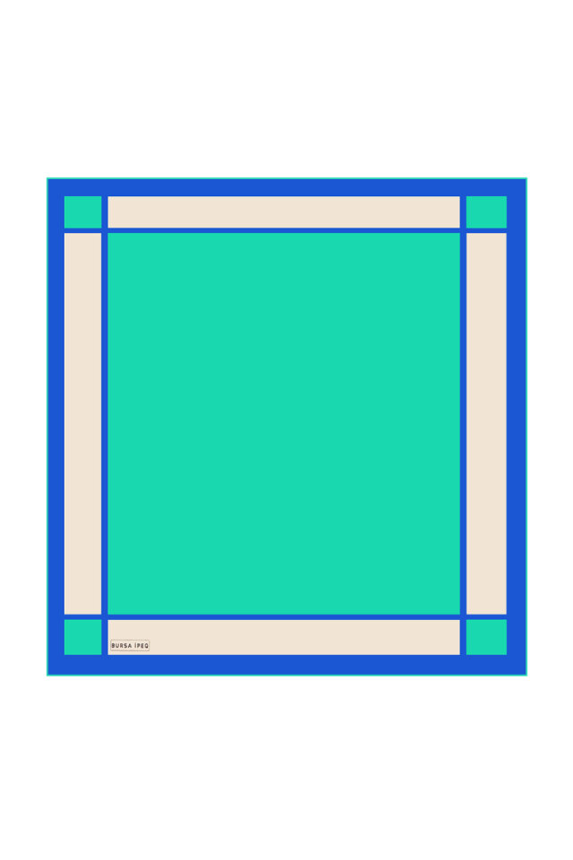 Mint Wide Border Plain Silk Pocket Square - Bursa İpek