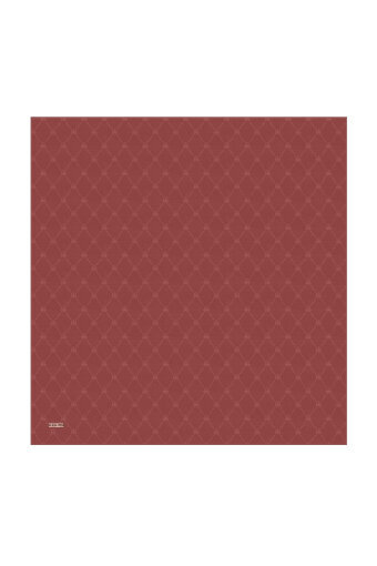 Bordo Monogram Desen İpek Pamuk Eşarp 