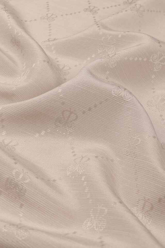 Bulut Monogram Desen İpek Pamuk Eşarp - 2
