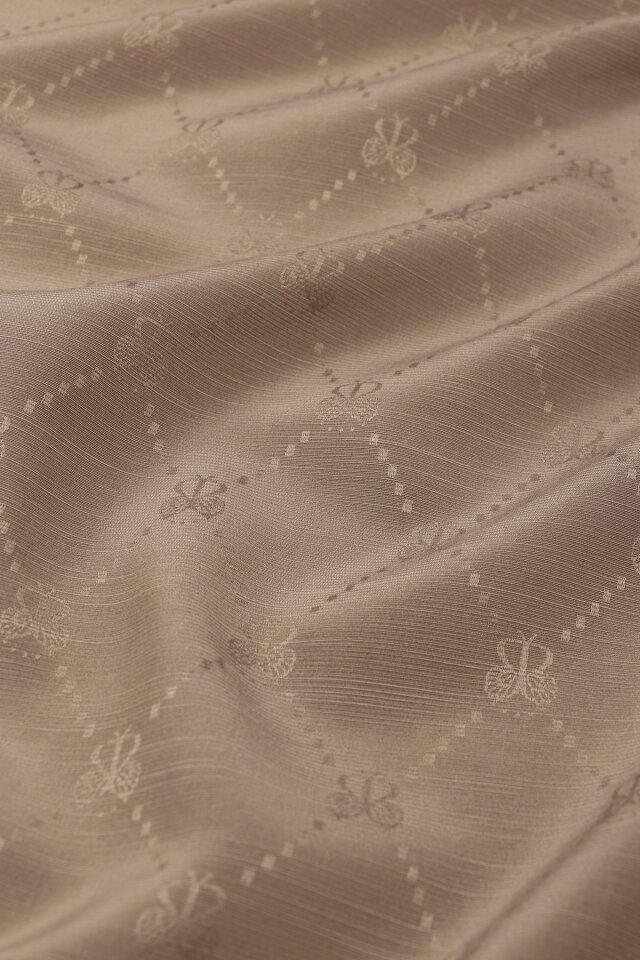 Latte Monogram Desen İpek Pamuk Eşarp - Bursa İpek