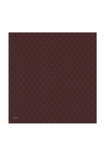Mürdüm Monogram Desen İpek Pamuk Eşarp 