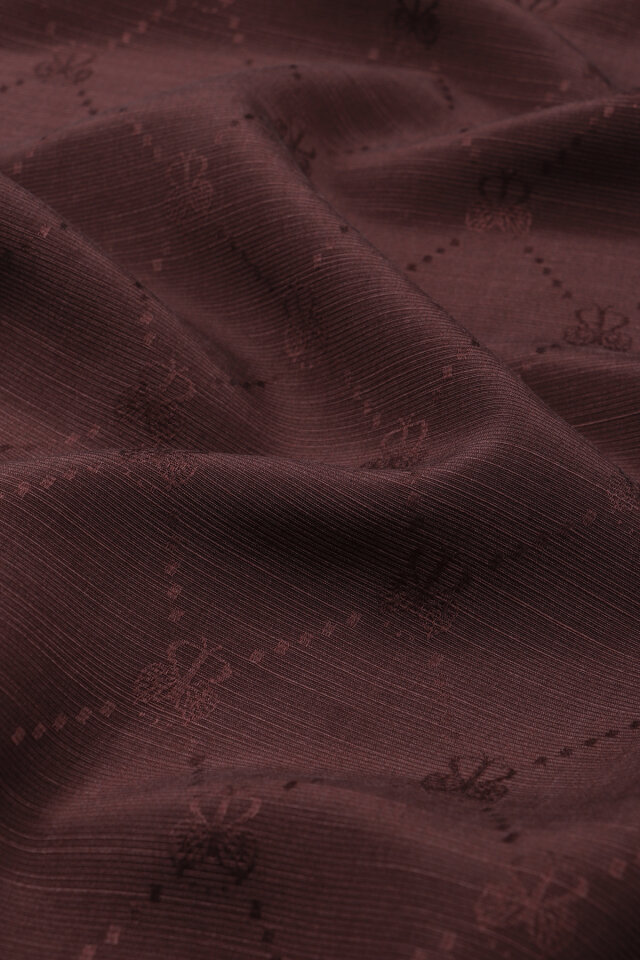 Mürdüm Monogram Desen İpek Pamuk Eşarp - 2