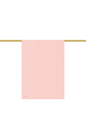 Şeker Pembe Monogram Desen İpek Pamuk Şal 