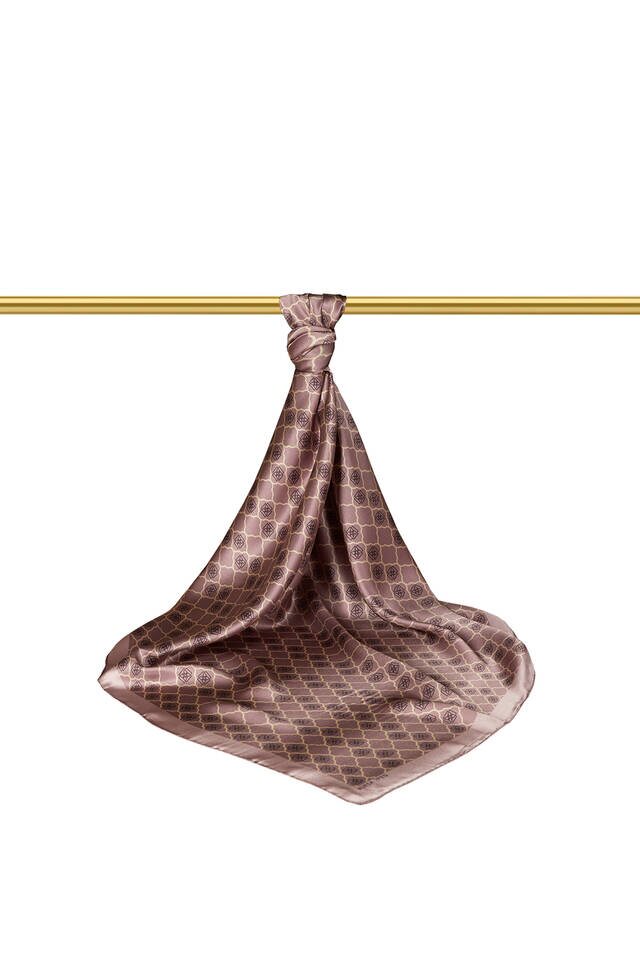 Gül Kurusu Monogram İpek Eşarp - 2