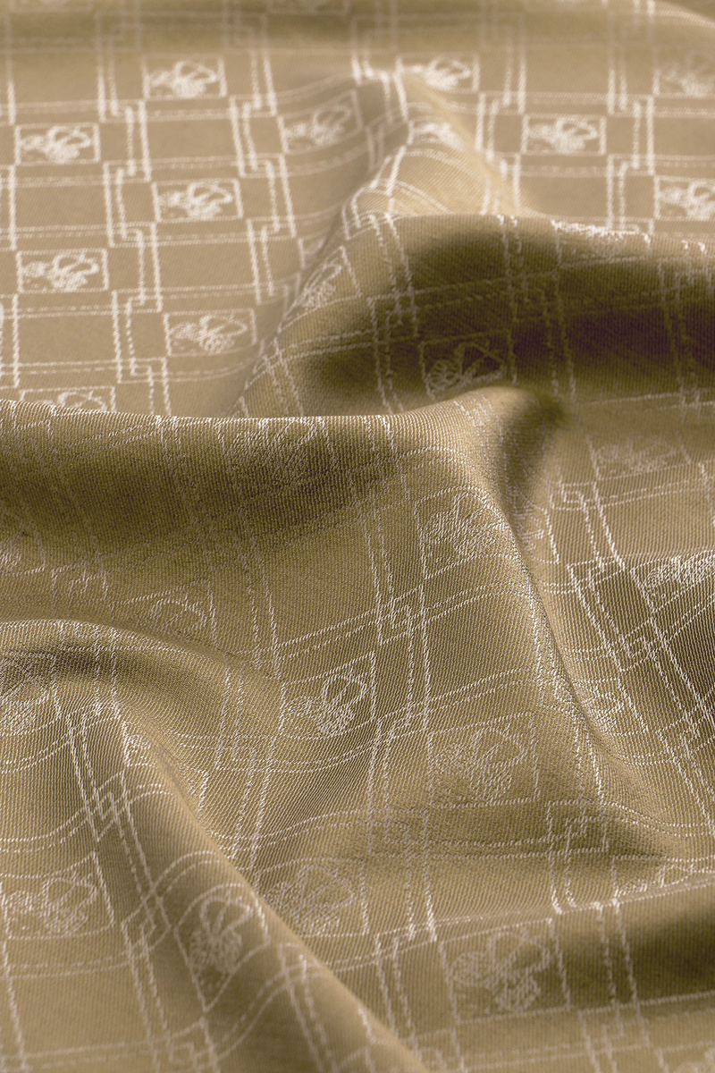 Dark Stone Monogram Pattern Jacquard Silk Shawl - 3