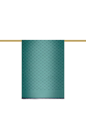 Mint Monogram Pattern Jacquard Silk Shawl 