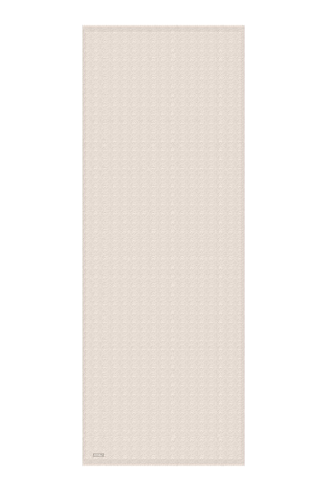 Stone Monogram Pattern Silk Cotton Shawl - 4