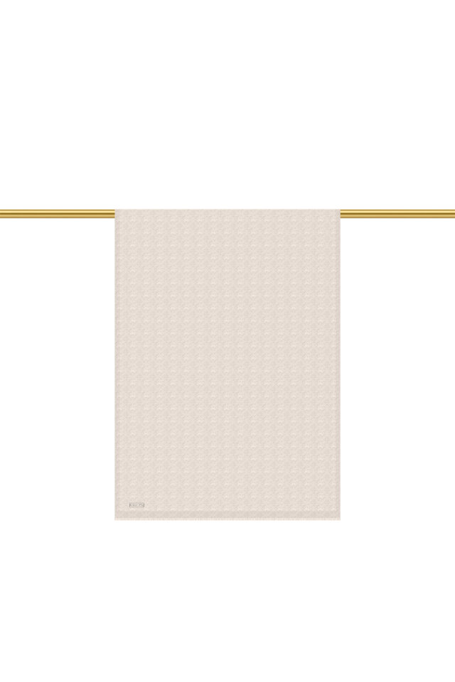 Stone Monogram Pattern Silk Cotton Shawl - 3