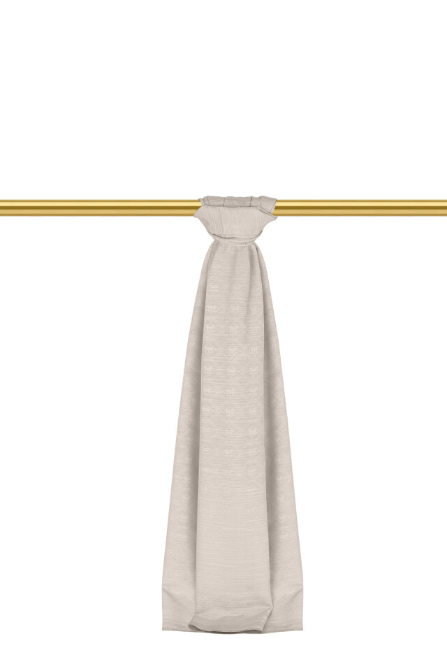 Stone Monogram Pattern Silk Cotton Shawl - 2