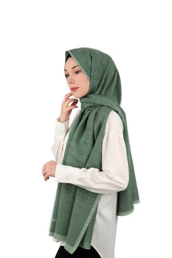 Nefti Monogram Pattern Silk Cotton Shawl 