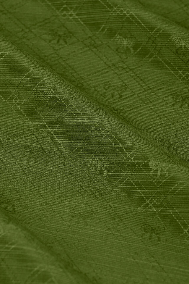 Green Monogram Pattern Silk Cotton Shawl - 5