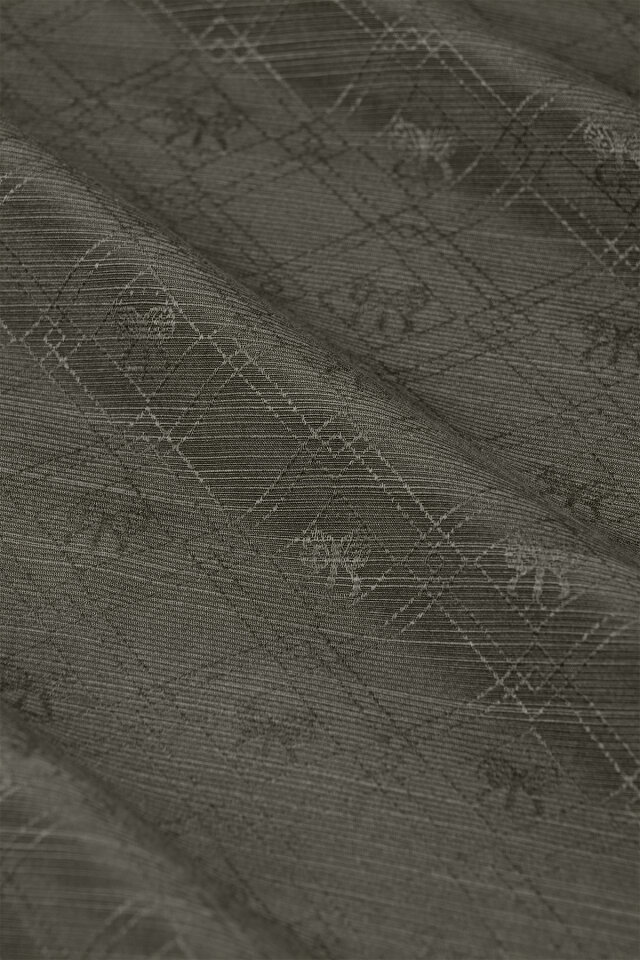 Ash Gray Monogram Pattern Silk Cotton Shawl - 5