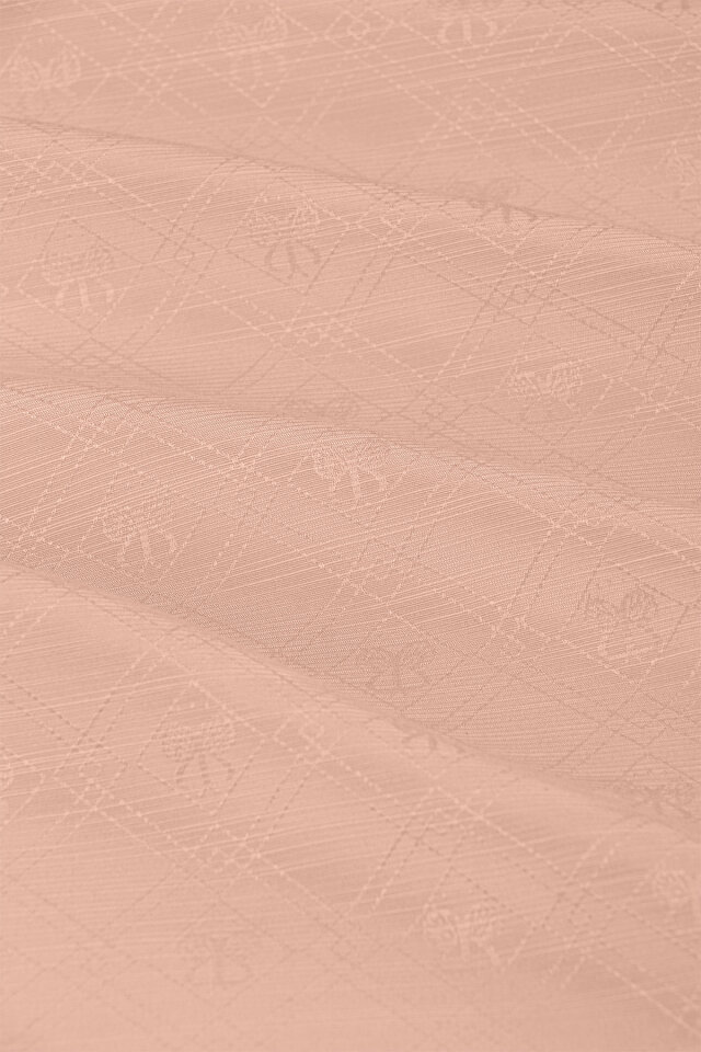 Salmon Monogram Pattern Silk Cotton Shawl - 5