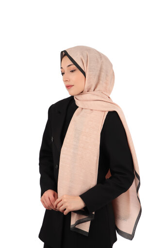 Salmon Monogram Pattern Silk Cotton Shawl 