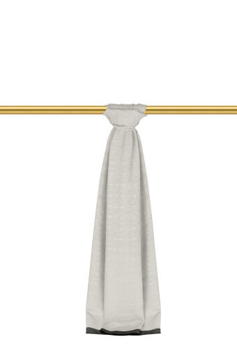 Ecru Monogram Pattern Silk Cotton Shawl 