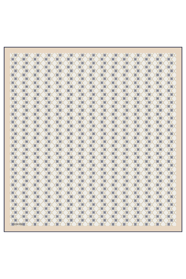 Stone Monogram Silk Scarf - 2