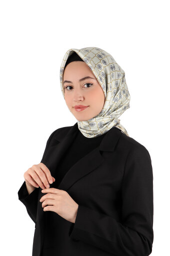 Stone Monogram Silk Scarf 