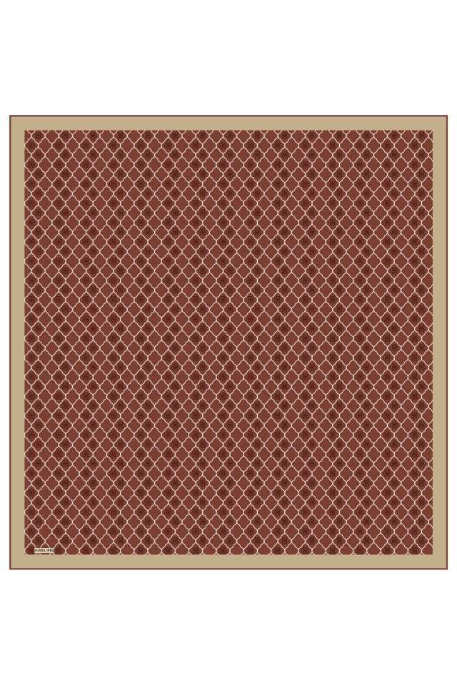 Cinnamon Monogram Silk Scarf - 2