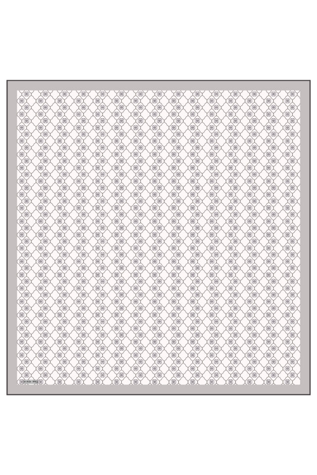 Silver Monogram Silk Scarf - 2