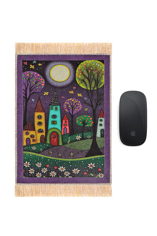 Mor Masal Dekoratif Küçük Halı Mousepad 