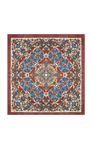 Tile Mother of Pearl Pattern Twill Silk Scarf 