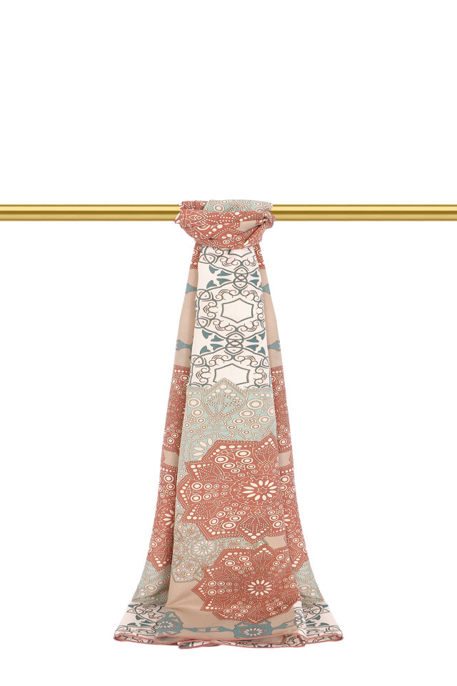 Badem Müsenna Desen Krep İpek Şal - Bursa İpek