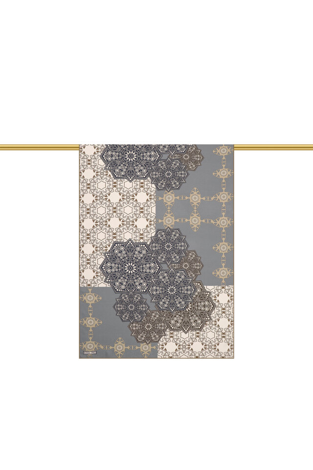 Bistre Müsenna Desen Krep İpek Şal - 2