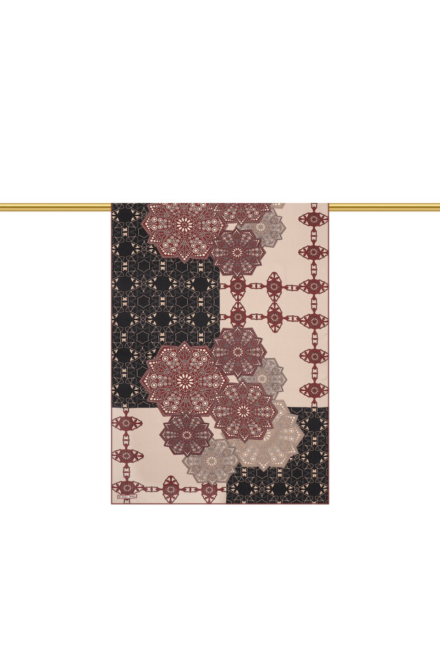 Boz Kiraz Müsenna Desen Krep İpek Şal - 2