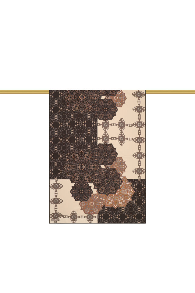 Buğday Müsenna Desen Krep İpek Şal - 2