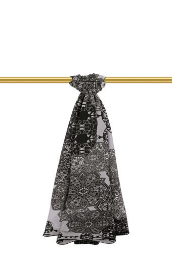 Füme Müsenna Desen Krep İpek Şal 