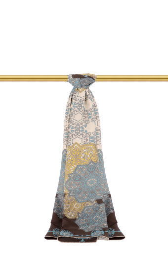 Kanyon Müsenna Desen Krep İpek Şal 