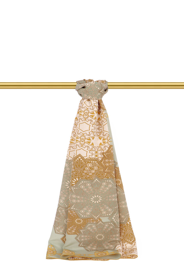 Vibran Müsenna Desen Krep İpek Şal - Bursa İpek