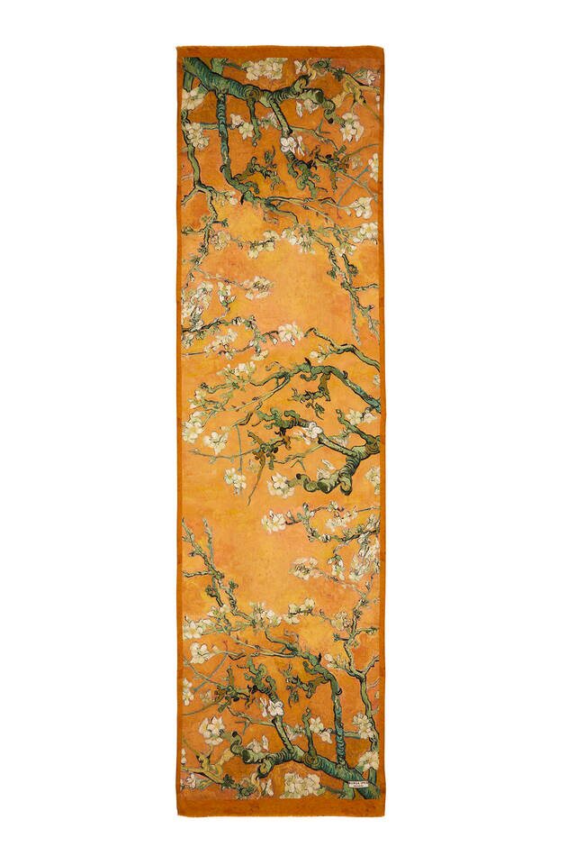 Mustard Almond Blossom Silk Foulard - 5