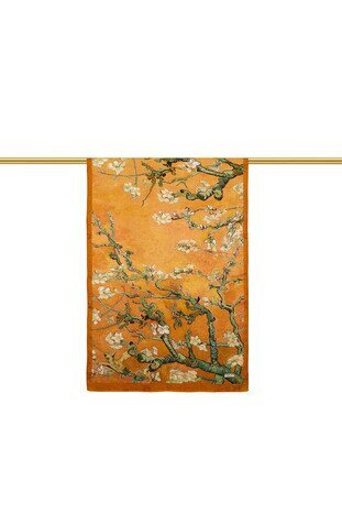 Mustard Almond Blossom Silk Scarf 
