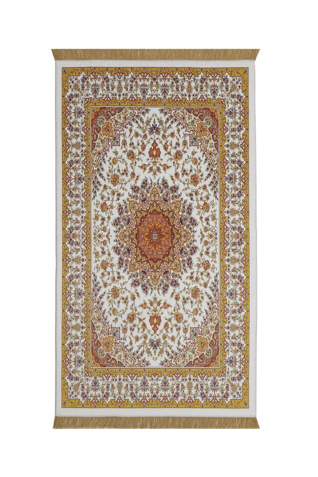 Mustard Bamboo Carpet Prayer Rug - Bursa İpek