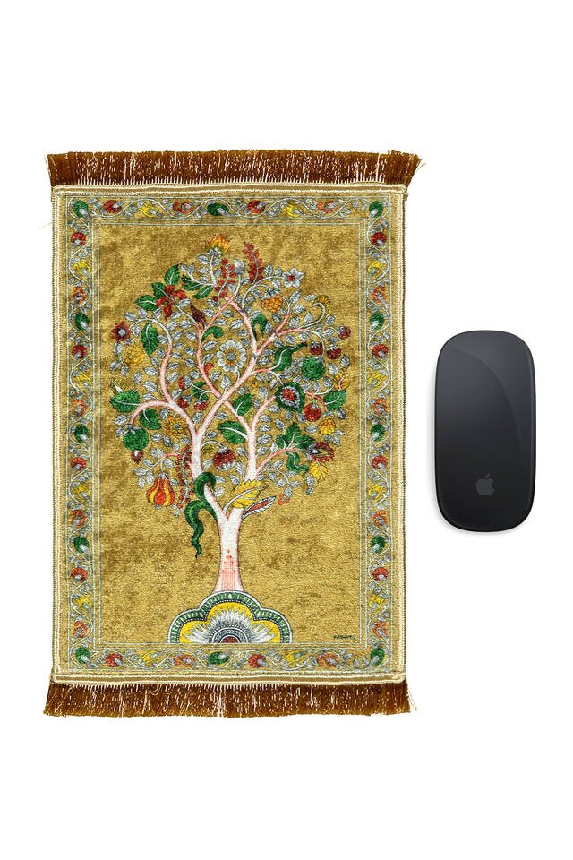 Mustard Decorative Small Carpet Mousepad - Bursa İpek